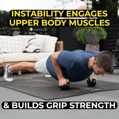 TRX Push-It - مقابض تمرين الضغط لتدريبات القوة، وتمارين الصالة الرياضية المنزلية، ومعدات تمرين الجزء العلوي والجزء الأساسي من الجسم، وحوامل دفع مريحة لتدريب الصدر والذراعين وعضلات البطن in Kuwait