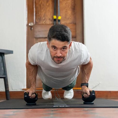 TRX Push-It - مقابض تمرين الضغط لتدريبات القوة، وتمارين الصالة الرياضية المنزلية، ومعدات تمرين الجزء العلوي والجزء الأساسي من الجسم، وحوامل دفع مريحة لتدريب الصدر والذراعين وعضلات البطن in Kuwait