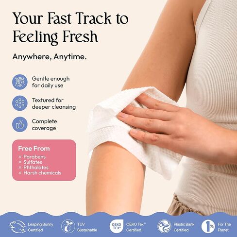 FOMIN Acidified Travel Deodorant Mini Wipes For Women & Men- Variety Pack - 72 Count - pH Balanced, Biodegradeable Mini Deodorant Travel Size Wipes - Plastic-Free, Underarm Body Wipes in Saudi Arabia