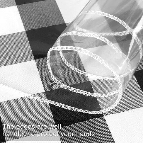 XWZO Clear Plastic Tablecloth Rectangle - 100% Waterproof Oilproof Stain Resistant Wipeable Vinyl Table Cloth, Transparent Cover Protector for Dining, Parties, 60 x 84 Inch in Kuwait