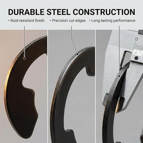 مجموعة متنوعة من حلقات الاحتفاظ بمشبك E - 800 قطعة 10 أحجام من مجموعة حلقات الاحتفاظ من فولاذ المنغنيز، حلقات إلكترونية من الدرجة الصناعية للسيارات والآلات والدراجات والمشروعات اليدوية (بوصة) in Kuwait