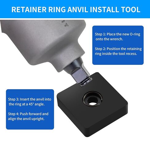 20 Sets 3/8" & 1/2" Impact Retaining Ring Clips with O-Rings, Friction Rings Socket Retainer Kit with Anvil Installation Tool, Compatible with Milwaukee Electric & Pneumatic Impact Wrenches in Saudi Arabia