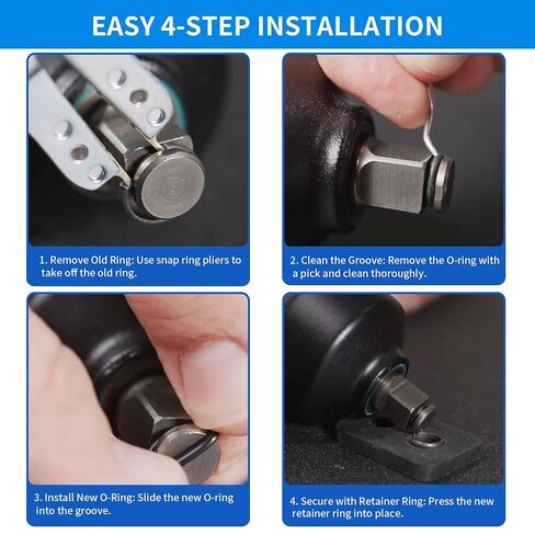 20 Sets 3/8" & 1/2" Impact Retaining Ring Clips with O-Rings, Friction Rings Socket Retainer Kit with Anvil Installation Tool, Compatible with Milwaukee Electric & Pneumatic Impact Wrenches in Saudi Arabia