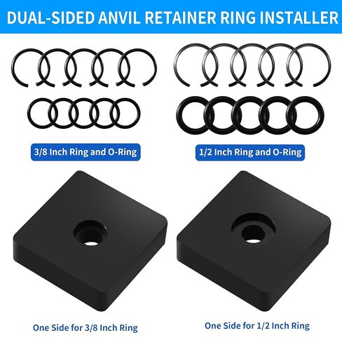 20 Sets 3/8" & 1/2" Impact Retaining Ring Clips with O-Rings, Friction Rings Socket Retainer Kit with Anvil Installation Tool, Compatible with Milwaukee Electric & Pneumatic Impact Wrenches in Saudi Arabia
