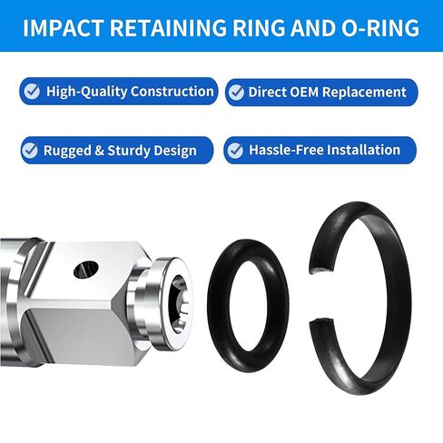 20 Sets 3/8" & 1/2" Impact Retaining Ring Clips with O-Rings, Friction Rings Socket Retainer Kit with Anvil Installation Tool, Compatible with Milwaukee Electric & Pneumatic Impact Wrenches in Saudi Arabia