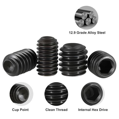 Set Screw Assortment Kit 700PCS, 25 Sizes Metric and SAE Set Screws M3 M4 M5 M6 M8 1/8" 5/32" 3/16" 1/4" 5/16" Socket Screw Kit 12.9 Alloy Steel for Bathroom Fixtures Door Handles in Kuwait