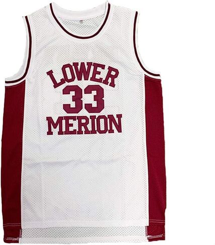قميص كرة السلة الرجالي رقم 33 Lower Merion Bryant High School Retro مخيط in Saudi Arabia