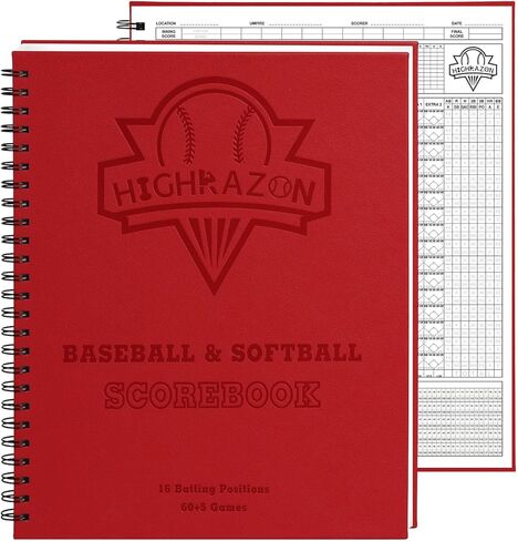 Premium Baseball Softball Scorebook, 65 Games 9+2 Extra Innings 16 Player Slots, Hard Cover Score Keeping Book for Stats, Baseball Score Book for Scorekeeper, Coach, Family in Kuwait