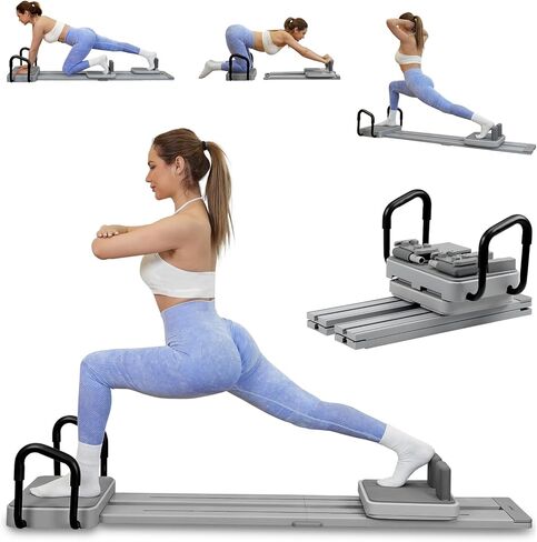 Pilates Reformer -Pilates Board with 66.9'' Extended Track Portable Multifunctional Abdominal Pilates Ski Machine for Home Workout Equipment, Pilates Machine in Saudi Arabia