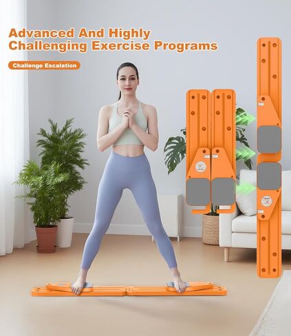 Pilates Board, 12 in 1 Mini Plilates Reformer Set, Multifuncional Portable Pilates Reformers Board for Home Workout, Free Combination 100+ Exercise Mode in Saudi Arabia