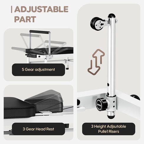 Pilates Reformer, 91" Foldable Reformer Pilates Machine with High & Low Mode, 3 in 1 Pilates Equipment for Home Use with Springs & Cords and Jumpboard in Kuwait