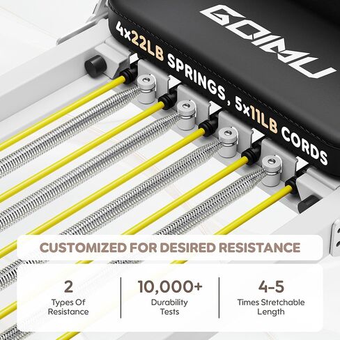 Pilates Reformer, 91" Foldable Reformer Pilates Machine with High & Low Mode, 3 in 1 Pilates Equipment for Home Use with Springs & Cords and Jumpboard in Kuwait