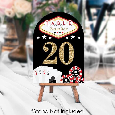 Big Dot of Happiness Las Vegas - Casino Party Double-Sided 5 x 7 inches Cards - Table Numbers - 1-20 in Saudi Arabia