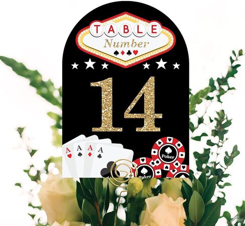 Big Dot of Happiness Las Vegas - Casino Party Double-Sided 5 x 7 inches Cards - Table Numbers - 1-20 in Saudi Arabia