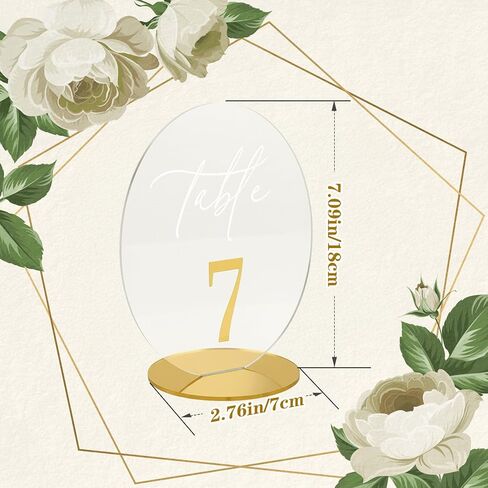 Wedding Table Number 1-20 with Stand,Gold Arched Acrylic Sign with Holder for Wedding Reception,Centerpiece,Anniversary in Kuwait