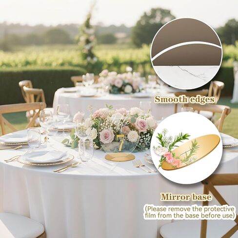 Wedding Table Number 1-20 with Stand,Gold Arched Acrylic Sign with Holder for Wedding Reception,Centerpiece,Anniversary in Kuwait