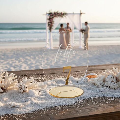 Wedding Table Number 1-20 with Stand,Gold Arched Acrylic Sign with Holder for Wedding Reception,Centerpiece,Anniversary in Kuwait