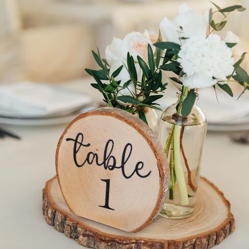 Novabright 20 Pcs Numbers Rustic Wood Table Numbers Set Wedding Table Number for Wedding Centerpieces Banquet Seating Rustic Party Anniversary Event Decoration in Saudi Arabia