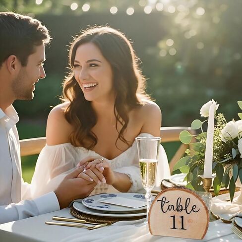 Novabright 20 Pcs Numbers Rustic Wood Table Numbers Set Wedding Table Number for Wedding Centerpieces Banquet Seating Rustic Party Anniversary Event Decoration in Saudi Arabia