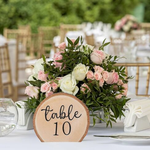 Novabright 20 Pcs Numbers Rustic Wood Table Numbers Set Wedding Table Number for Wedding Centerpieces Banquet Seating Rustic Party Anniversary Event Decoration in Saudi Arabia