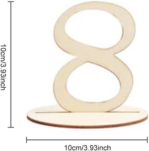 20 Pieces Wooden Table Numbers, Table Number 1 to 20, Hollowed-out Engraving Design Tables Numbers With Stand Base for Restaurant, Banquet, Party in Kuwait