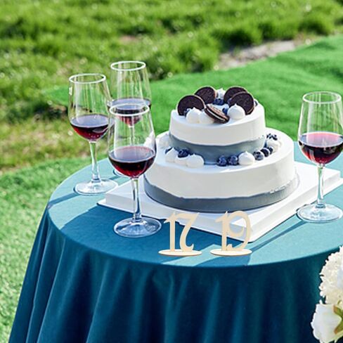 20 Pieces Wooden Table Numbers, Table Number 1 to 20, Hollowed-out Engraving Design Tables Numbers With Stand Base for Restaurant, Banquet, Party in Kuwait