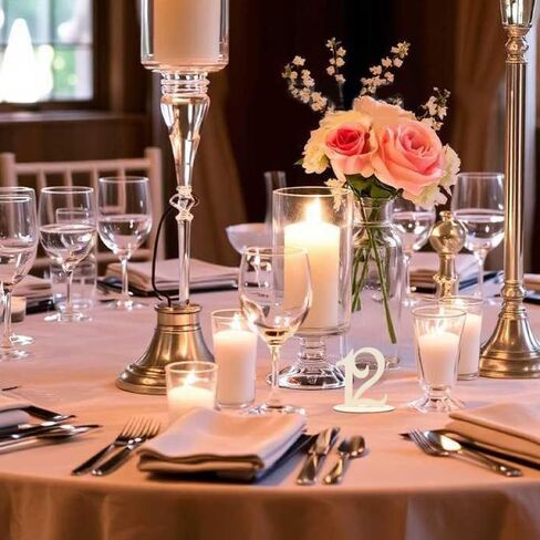 20 Pieces Wooden Table Numbers, Table Number 1 to 20, Hollowed-out Engraving Design Tables Numbers With Stand Base for Restaurant, Banquet, Party in Kuwait