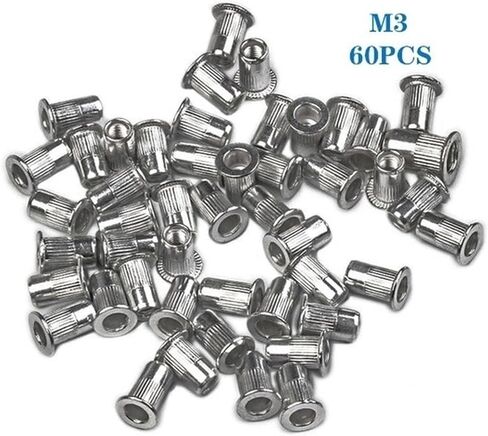 غسالات Qinlu للبراغي M3/M4/M5/M6 برشام الجوز الألومنيوم ريفنوت رأس مسطح ملولب برشام إدراج غطاء الجوز برشام الجوز مجموعة متنوعة 240 قطعة، لتزيين المنزل، إصلاح المصانع in Kuwait