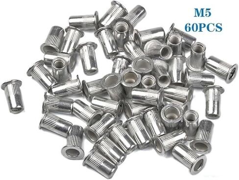 غسالات Qinlu للبراغي M3/M4/M5/M6 برشام الجوز الألومنيوم ريفنوت رأس مسطح ملولب برشام إدراج غطاء الجوز برشام الجوز مجموعة متنوعة 240 قطعة، لتزيين المنزل، إصلاح المصانع in Kuwait