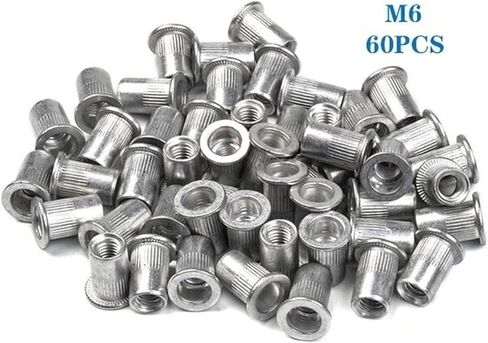 غسالات Qinlu للبراغي M3/M4/M5/M6 برشام الجوز الألومنيوم ريفنوت رأس مسطح ملولب برشام إدراج غطاء الجوز برشام الجوز مجموعة متنوعة 240 قطعة، لتزيين المنزل، إصلاح المصانع in Kuwait