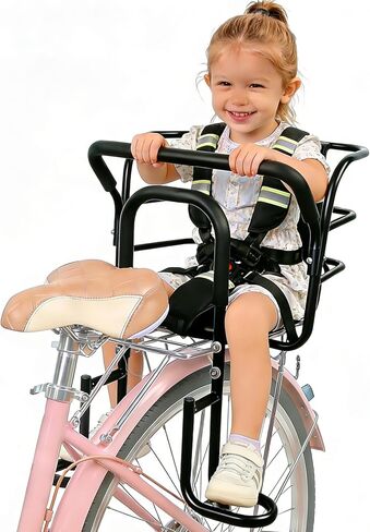 Rear Kids Bike Seat, Heavy Duty Back Mount Kid's Bike Seat for Aged 18 Month - 8 Years Old, Child Carrier Bike Chair for Bicycle Kids Seat, Foam Seat Belt with Reflective Strip in Saudi Arabia