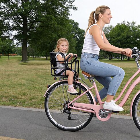 Rear Kids Bike Seat, Heavy Duty Back Mount Kid's Bike Seat for Aged 18 Month - 8 Years Old, Child Carrier Bike Chair for Bicycle Kids Seat, Foam Seat Belt with Reflective Strip in Saudi Arabia