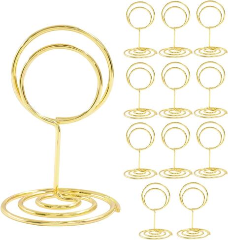 12 Pcs Table Number Holder, 2 Inch Black Place Card Holder Stand, Metal Wedding Reception Table Sign Stand for Centerpieces, Menus, Photo Displays in Saudi Arabia