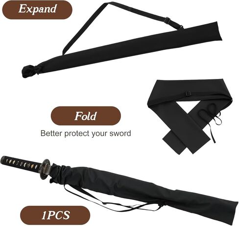Sword Bag Black Samurai Swords Carrying Case Sword Sheath Cover Carry Bag Carrying Case Holder Katana Cases with Strap Bokken Bags for Samurai Cosplay Costume Halloween Party in Saudi Arabia