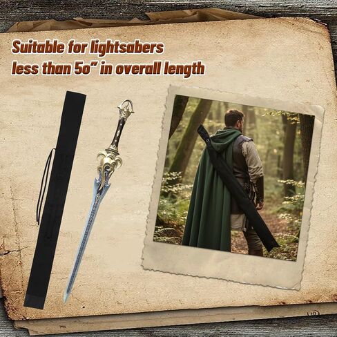 Lightsaber Carrying Bag,Lightsaber Cases,Durable Sword Bag, Black Sword Carrying Case, Leather Cover at the Bottom, for Samurai Cosplay Costume Halloween Dress Up Party in Saudi Arabia