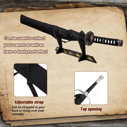Lightsaber Carrying Bag,Lightsaber Cases,Durable Sword Bag, Black Sword Carrying Case, Leather Cover at the Bottom, for Samurai Cosplay Costume Halloween Dress Up Party in Saudi Arabia