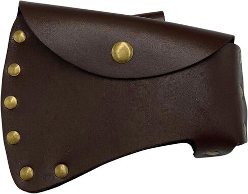 Leather Axe Cover/Sheath - Hatchet Head Protector Case, Small Belt Holster Holder | Made of Full Leather with Grain, Durable & Rustic Accessories/Essentials for Camping and Outdoors Work (Brown) in Saudi Arabia