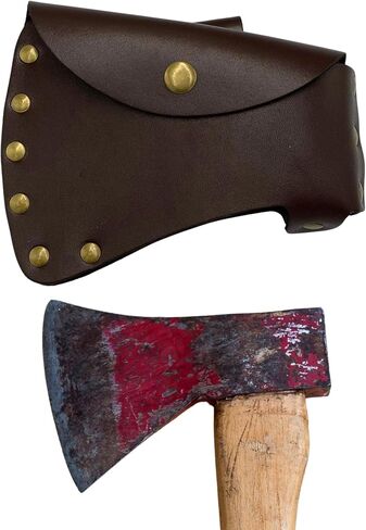 Leather Axe Cover/Sheath - Hatchet Head Protector Case, Small Belt Holster Holder | Made of Full Leather with Grain, Durable & Rustic Accessories/Essentials for Camping and Outdoors Work (Brown) in Saudi Arabia