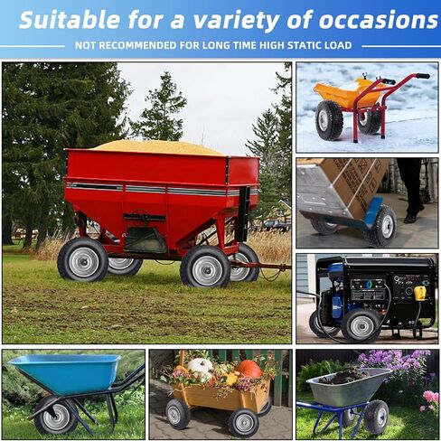 12'' Flat Free Tires Rubber Replacement Solid Tire and Wheel Assemblies for Hand Trucks Garden Cart Wheelbarrow - 3.5"Wide Polyurethane Tires 2.1 Hub with 5/8 Inch Axle Borehole Silver in Saudi Arabia