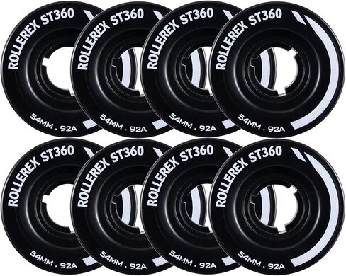 Rollerex ST360 92A Roller Skate Wheels (8-Pack) (Color Options) - Indoor Outdoor - Use for Quad Skate Wheel Replacement (Prime White) in Kuwait