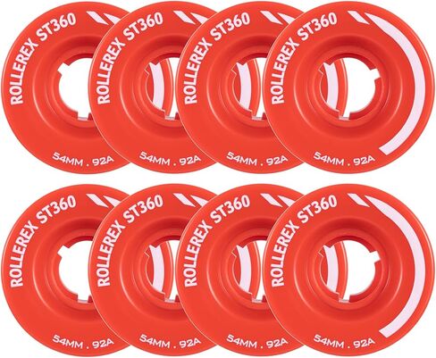 Rollerex ST360 92A Roller Skate Wheels (8-Pack) (Color Options) - Indoor Outdoor - Use for Quad Skate Wheel Replacement (Prime White) in Saudi Arabia