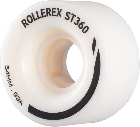 Rollerex ST360 92A Roller Skate Wheels (8-Pack) (Color Options) - Indoor Outdoor - Use for Quad Skate Wheel Replacement (Prime White) in Saudi Arabia