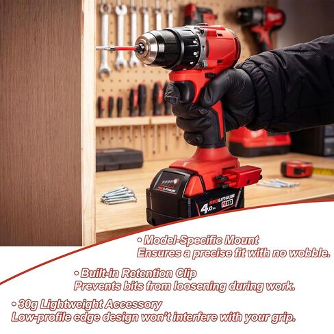 SWER 4 قطع حامل لقم المثقاب متوافق مع أدوات ميلووكي M18، ملحقات حامل المثقاب، أسود وأحمر in Kuwait