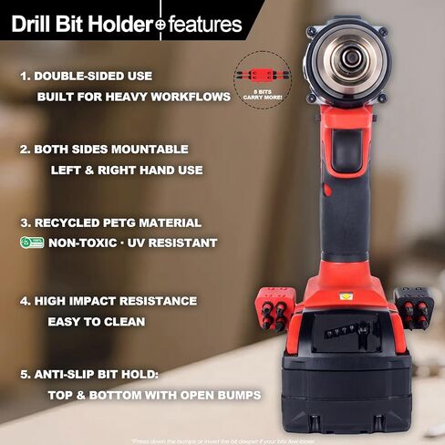 SWER 4 قطع حامل لقم المثقاب متوافق مع أدوات ميلووكي M18، ملحقات حامل المثقاب، أسود وأحمر in Kuwait