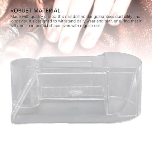 Nail Drill Bits Holder, Nail Drill Machine & Bits Manicure Tools Storage Box with 8 Holes, Transparent Professional Nail Drill Stand Holder Organizer, Nail Drill Tool Displayer Holder Case in Saudi Arabia
