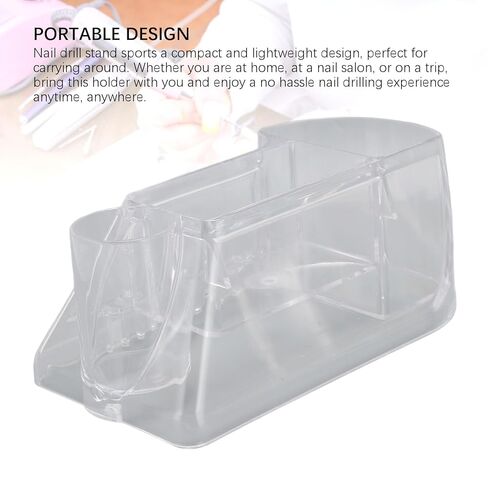 Nail Drill Bits Holder, Nail Drill Machine & Bits Manicure Tools Storage Box with 8 Holes, Transparent Professional Nail Drill Stand Holder Organizer, Nail Drill Tool Displayer Holder Case in Saudi Arabia