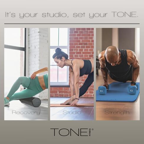 سجادة اليوغا بسمك 1 بوصة من Tone Fitness | بساط تمرين عالي الكثافة وغير قابل للانزلاق مع حزام حمل لليوجا والبيلاتس وتمارين الصالة الرياضية المنزلية | خيارات متعددة in Kuwait
