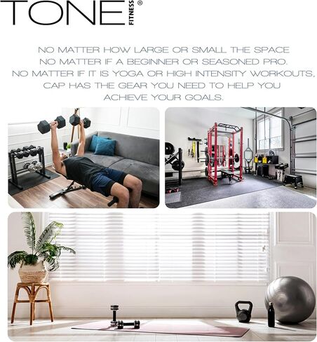 سجادة اليوغا بسمك 1 بوصة من Tone Fitness | بساط تمرين عالي الكثافة وغير قابل للانزلاق مع حزام حمل لليوجا والبيلاتس وتمارين الصالة الرياضية المنزلية | خيارات متعددة in Kuwait