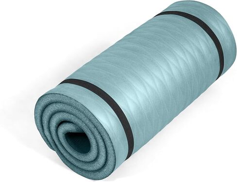 سجادة اليوغا بسمك 1 بوصة من Tone Fitness | بساط تمرين عالي الكثافة وغير قابل للانزلاق مع حزام حمل لليوجا والبيلاتس وتمارين الصالة الرياضية المنزلية | خيارات متعددة in Kuwait