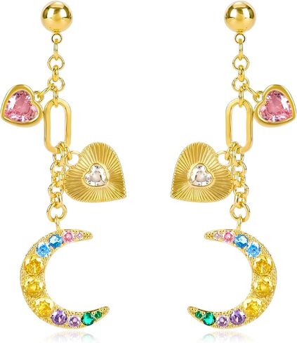 Vintage Silver Dangle Butterfly Earrings for Women Punk Butterfly Cubic Zirconia Huggie Hoop Earrings Drop Intersect Fairy Butterfly Earrings Spring Summer Jewelry Gift for Women in Kuwait